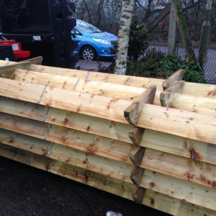 WOODEN SHEEP TROUGH 9'-0