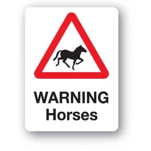 FARM SIGNS - WARNING HORSES-0 FARM SIGNS - WARNING HORSES-0