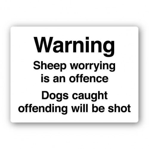 FARM SIGNS - SHEEP WORRYING IS AN OFFENCE-0 FARM SIGNS - SHEEP WORRYING IS AN OFFENCE-0